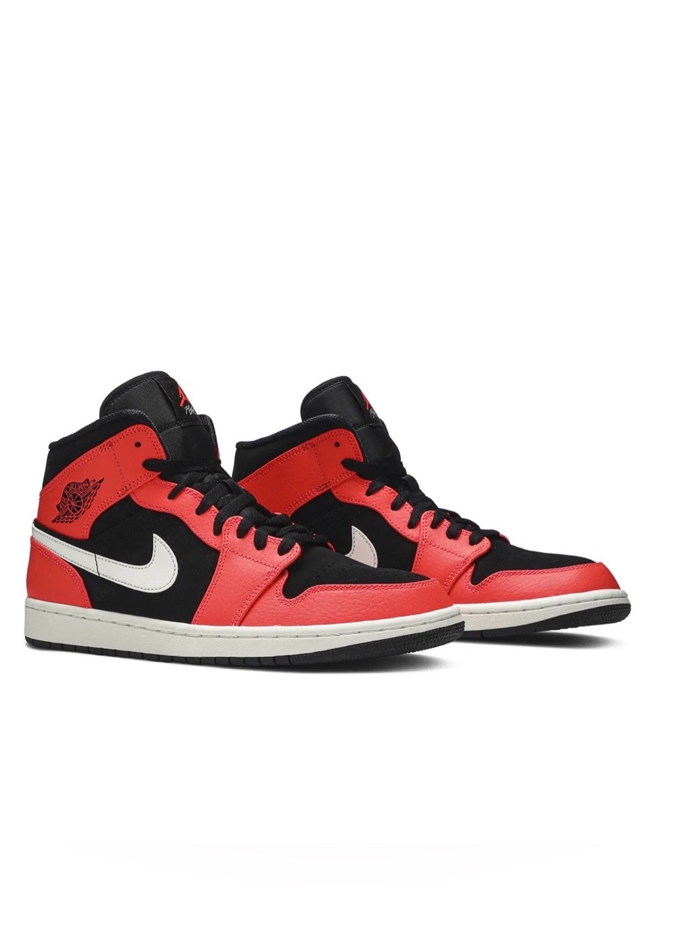 Nike Air Jordan 1 Mid in Black/Infrared 23- White Noir/Blanc/Infrarouge 23